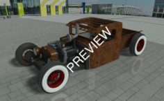 Rat Rod Pickup 3D Model