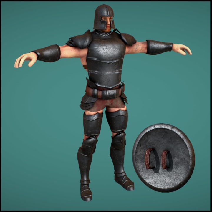 Medieval Armored Soldier 3D Model