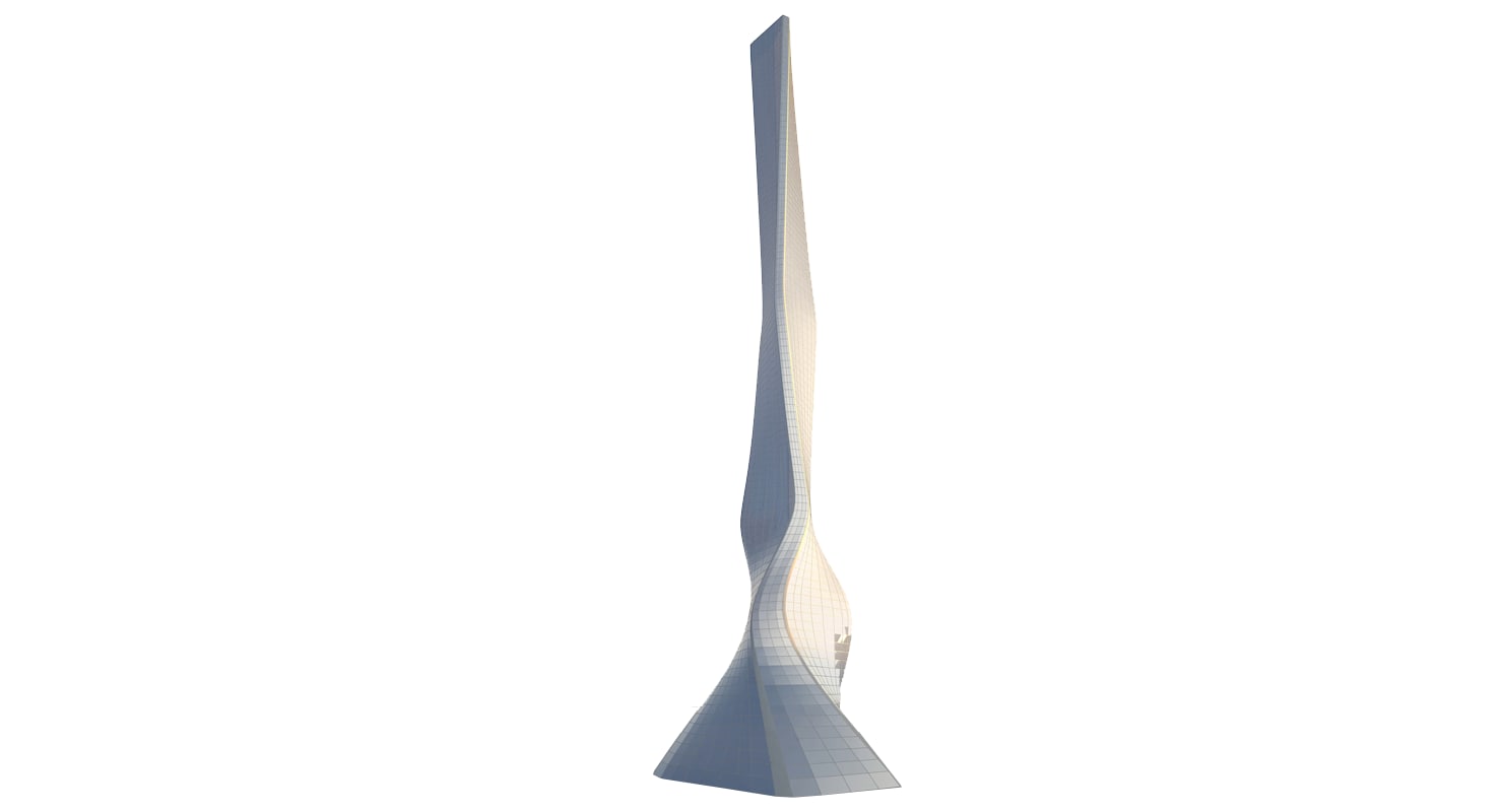 3D Futuristic Skyscraper Low Poly model 3D Model