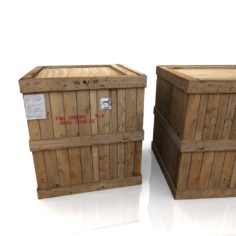 Wooden Cargo Box 3D Model