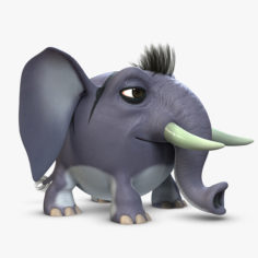 Striped Elephant (Rigged) 3D Model