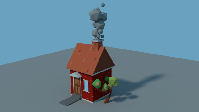 Low Poly Cartoon House 1 3D Model