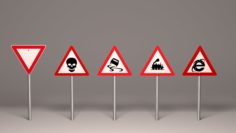 Road Signs 3D Model