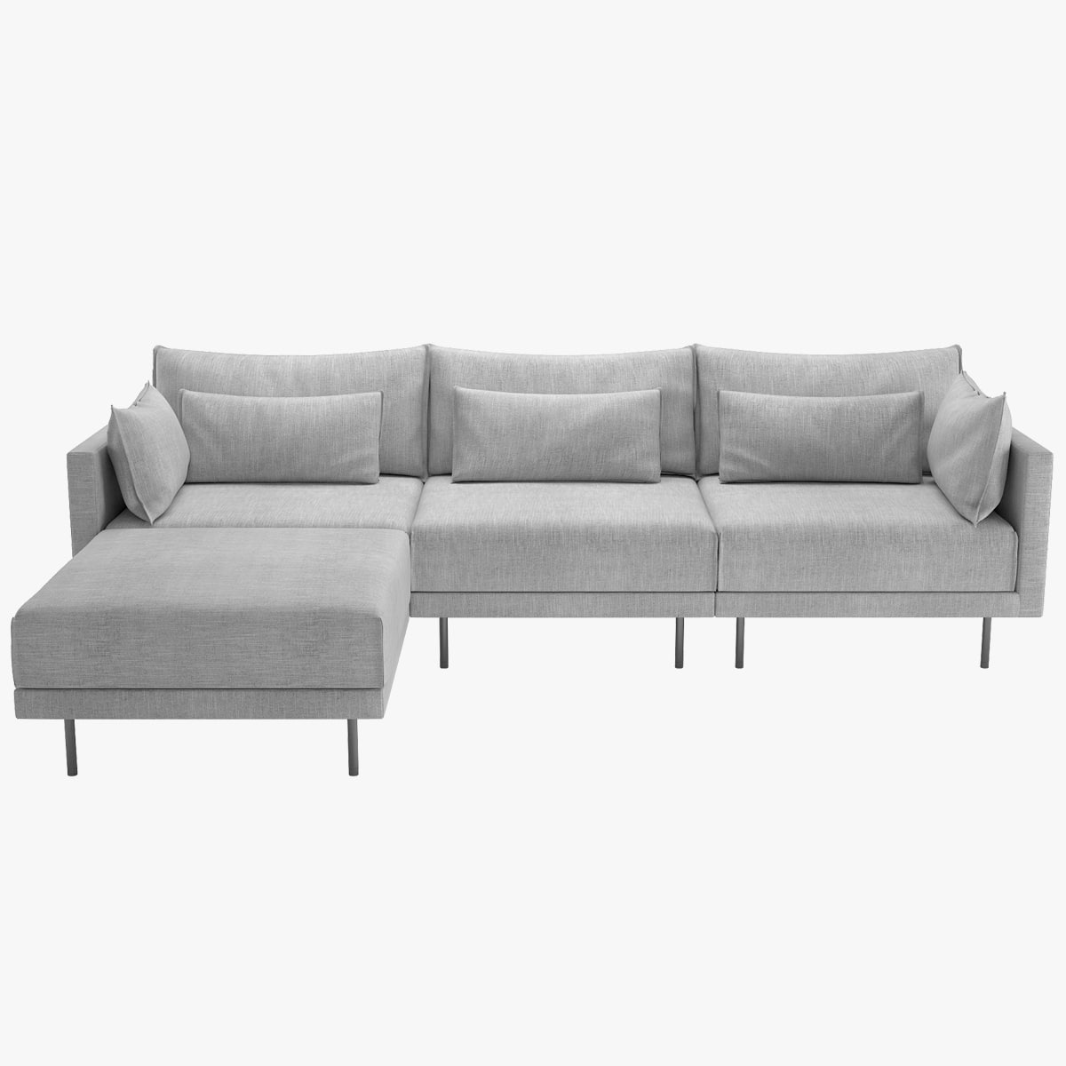 3D West Elm Halsey Sectional Sofa 3D Model