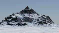 Mountain with varried snow 3D Model