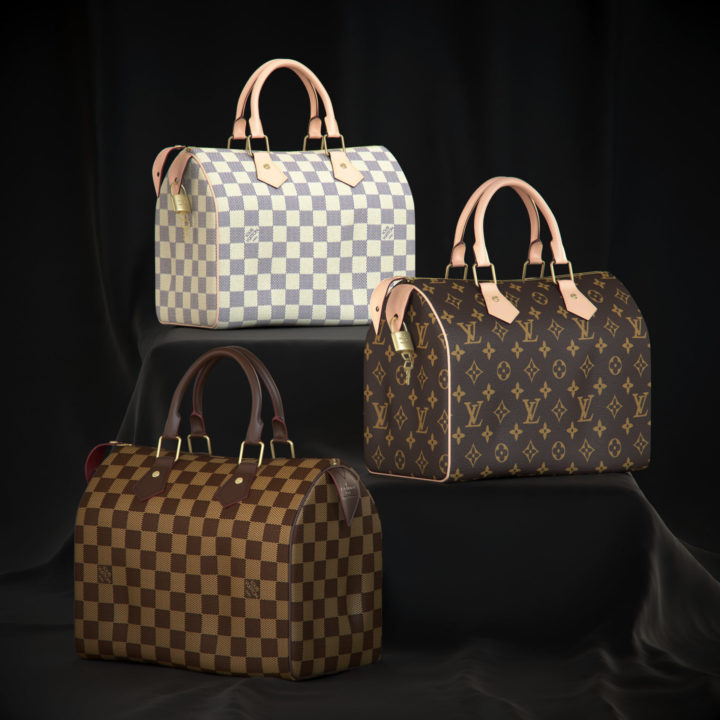 3D Model Collection Louis Vuitton On My Side MM Bag VR / AR / low-poly