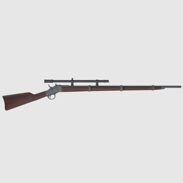 Remington Rolling Block Rifle – Game Ready 3D model 3D Model