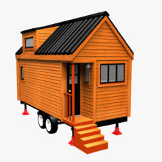 3D Tiny House w/ Trailer 3D Model