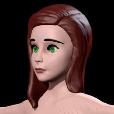 Stylized Girl Joan						 Free 3D Model