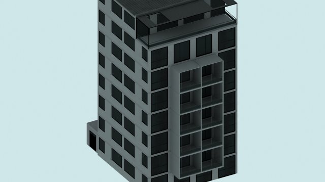 Modern building 001 3D Model