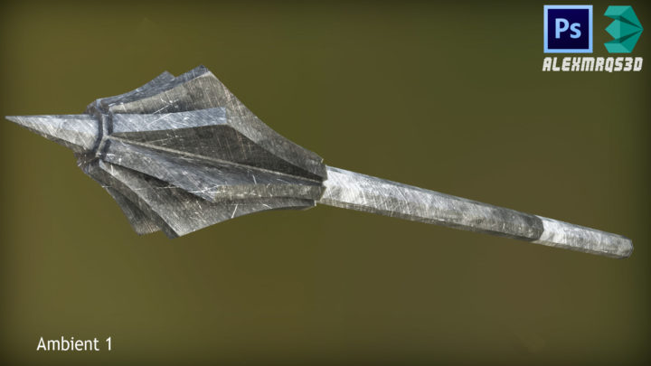 3D model Flanged Mace Medieval Weapon 3D Model