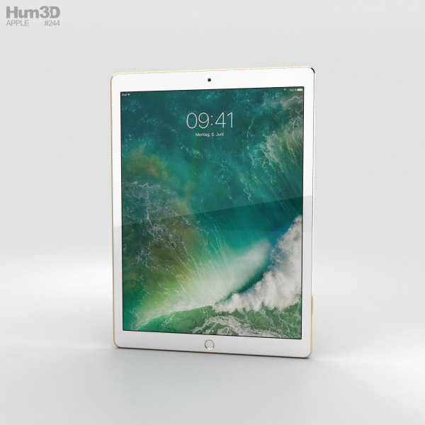 Apple iPad Pro 12.9-inch (2017) Gold 3D Model