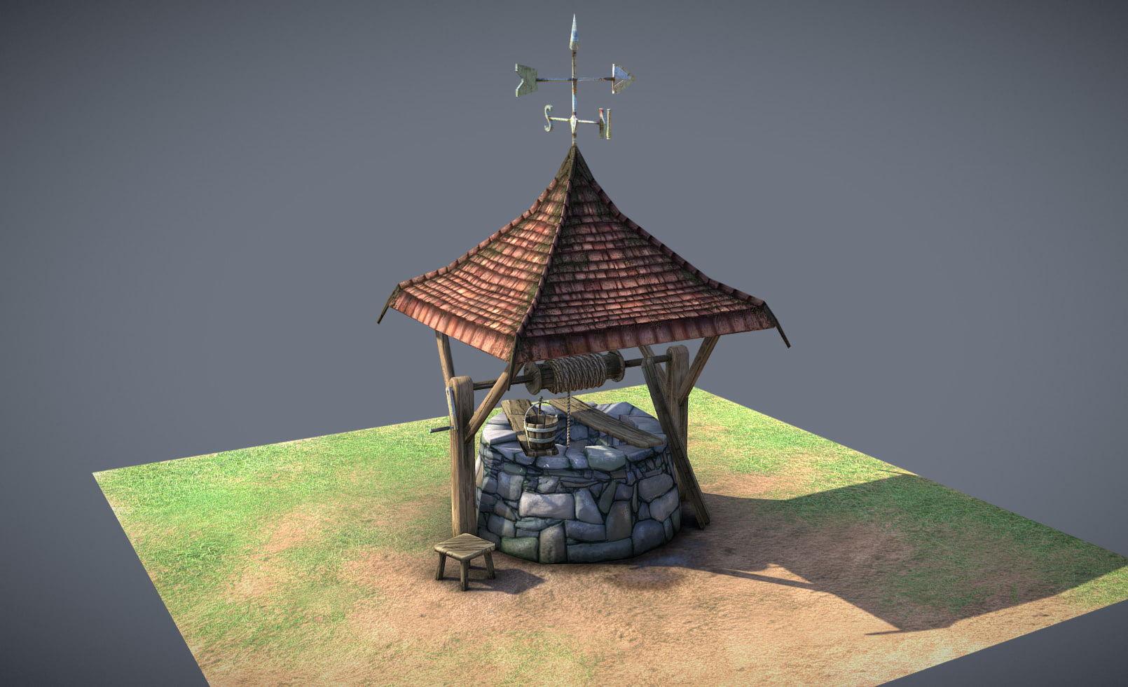 3D Stone Well 3D Model