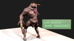 Alien Monster MAN SMASHER 3D Model