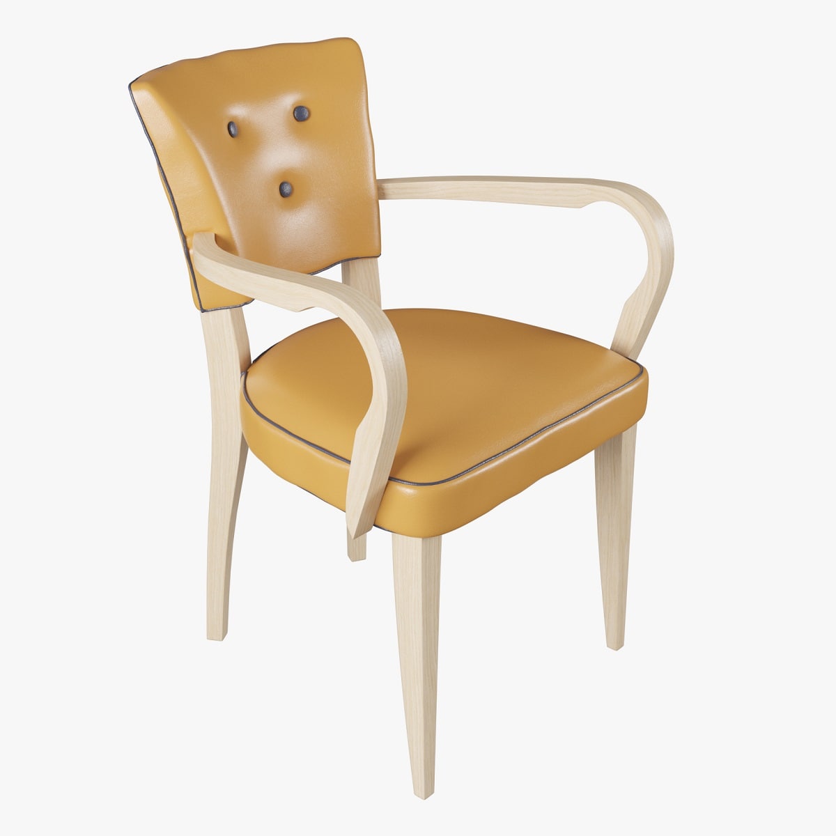 Anthropologie Premium Leather Promena Dining Armchair 3D Model