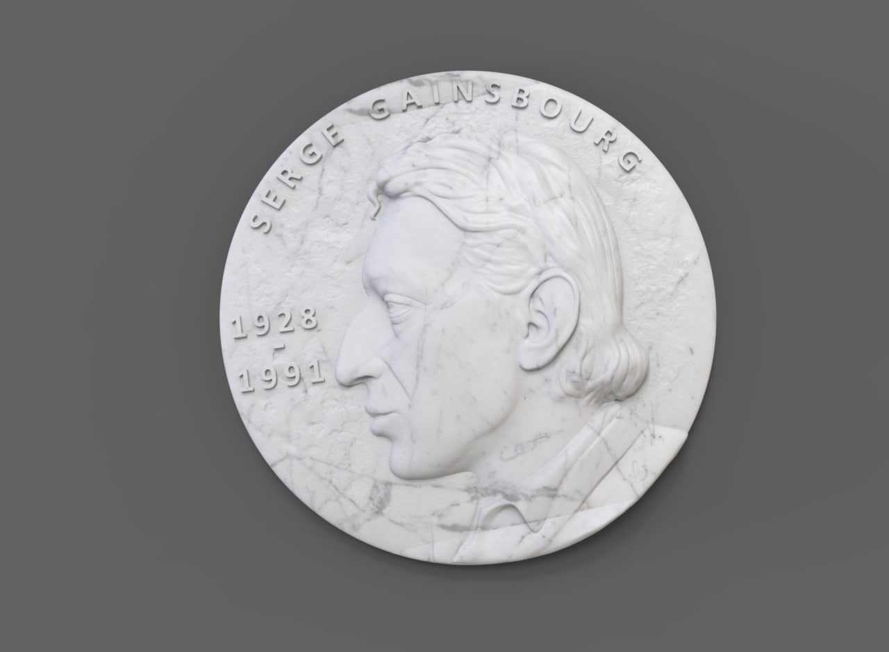 3D Serge Gainsbourg bas-relief model 3D Model