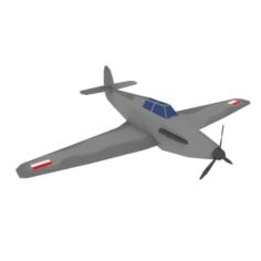 Low Poly Hawker Sea Hurricane 3D Model