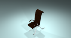 Leather steal chaier 3D Model