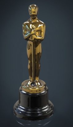 Gold Hollywood Award Statue 3D Model
