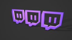 Twitch Icon 3D Model