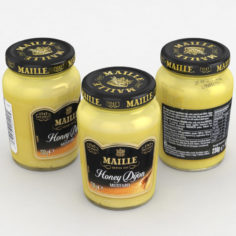 3D Food Jar Maille Honey Dijon Mustard 230g model 3D Model
