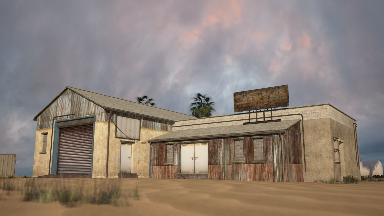 old and worn-out remote Garage Architecture 3D model 3D model 3D Model