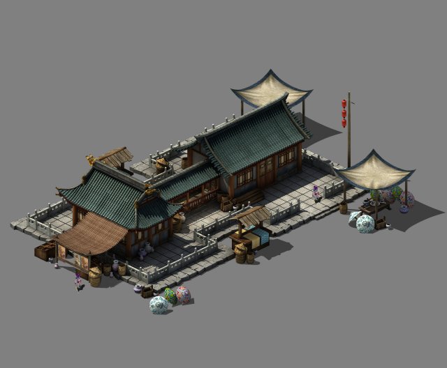 Beijing city planning – small shops 3D Model