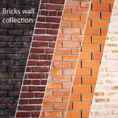 Bricks wall set 3D Model