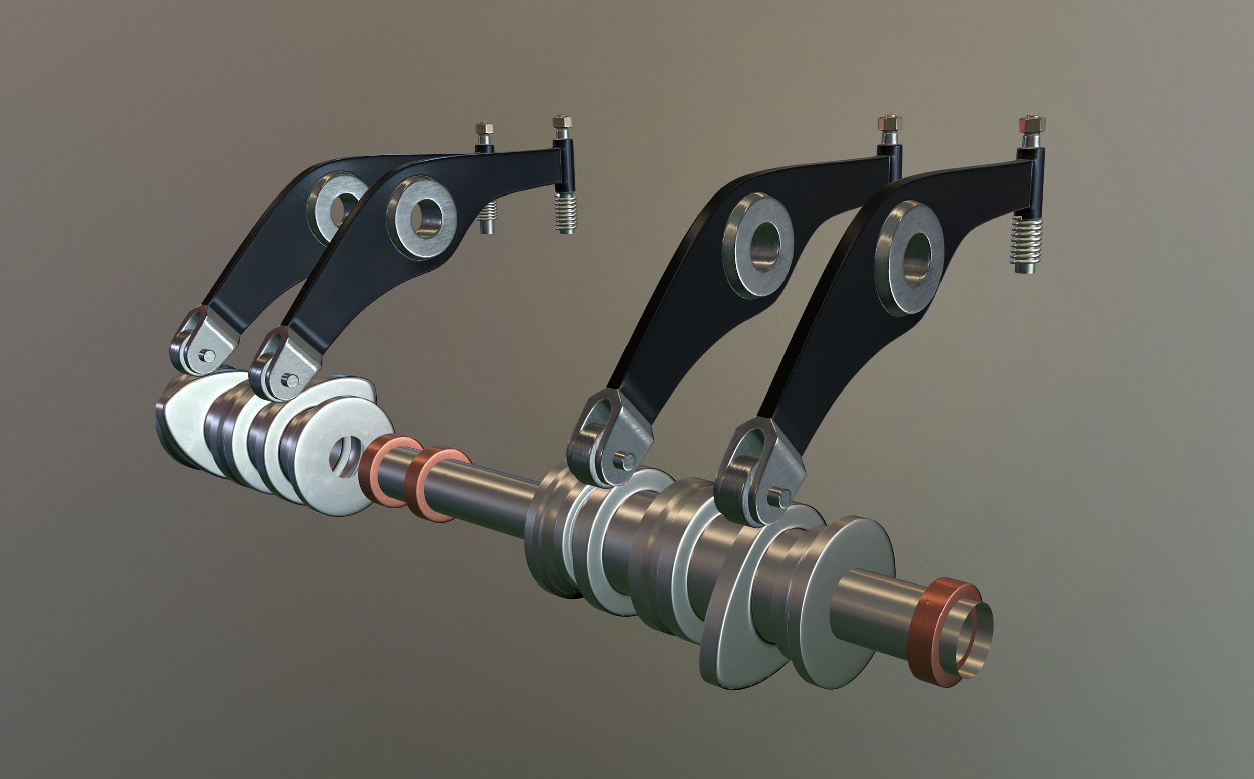 old diesel engine camshaft model 3D Model