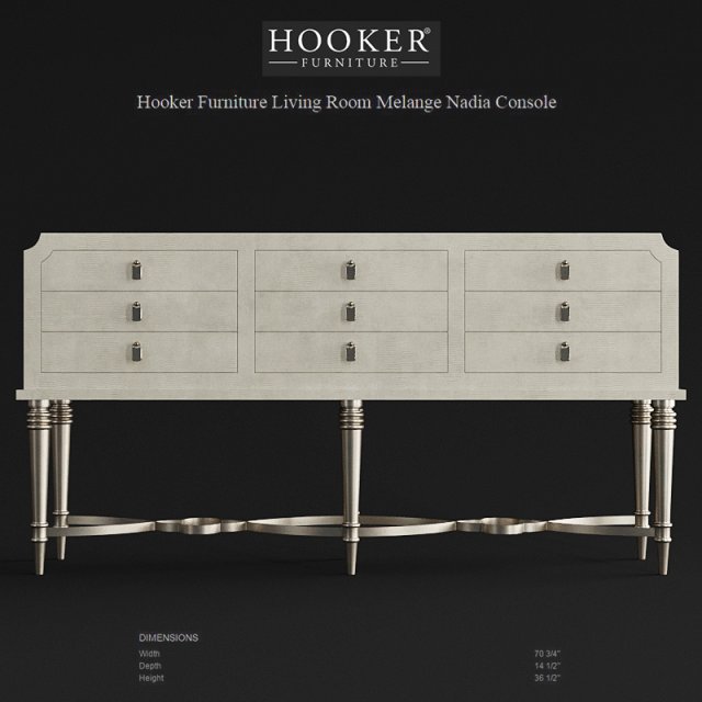 Hooker Furniture Living Room Melange Nadia Console 3D Model