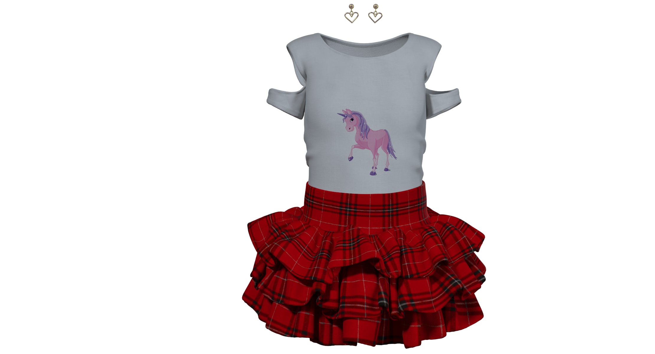 Girl Skirt and T shirt 3D Model
