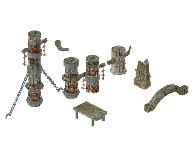 Comparable station – pillar accessories 3D Model