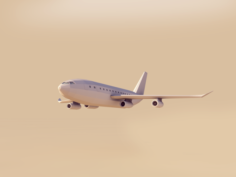 Cartoon Low Poly Airbus 3D Model