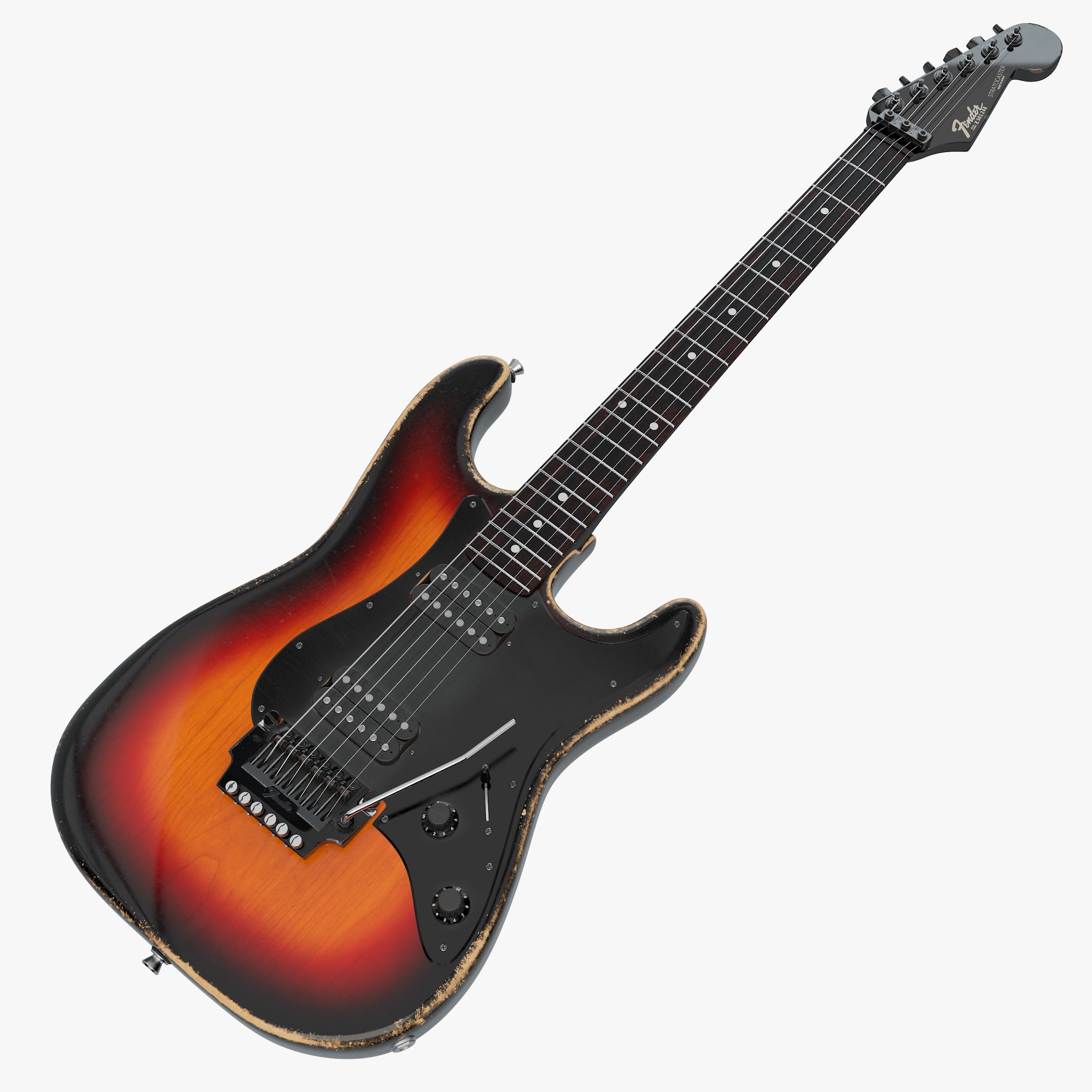 3D Fender Contemporary Stratocaster Relic model 3D Model