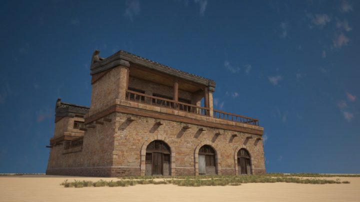 The ancient building model in huangsha gobi 3D Model