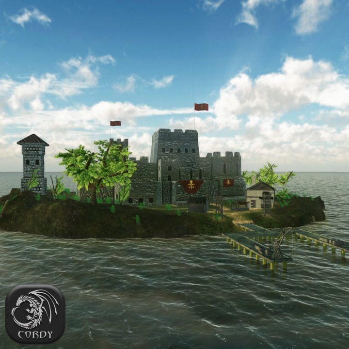 3D model Coastal fortress advanced (HD) 3D Model