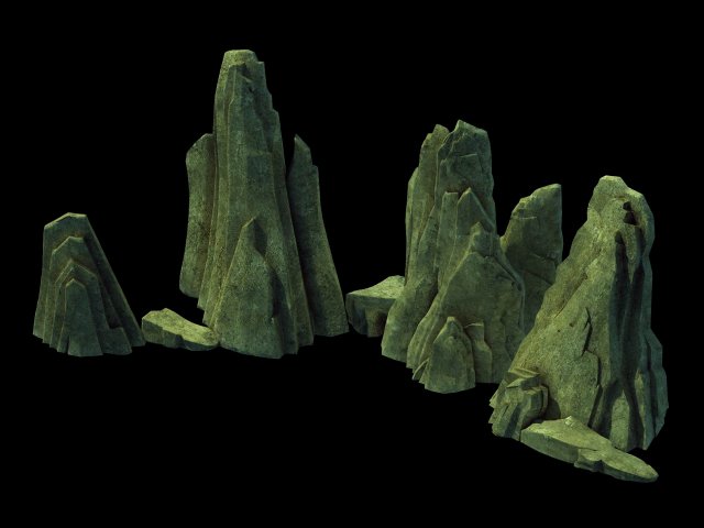 Game Model – Forest Model – Forest – Tree – Stone 3D Model