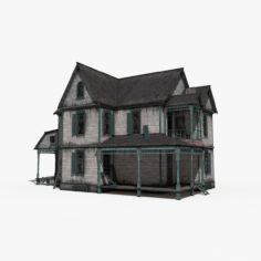 3D Old Abendoned House Low Poly 3D Model