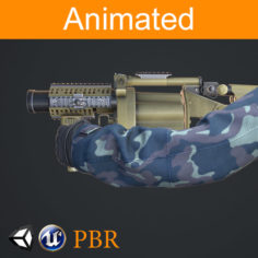 FPS Hands and Grenade-Gun 3D Model