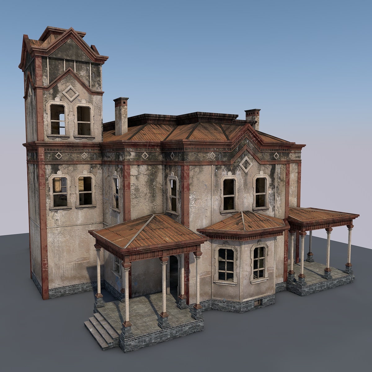 Abandoned House H2x 3D Model