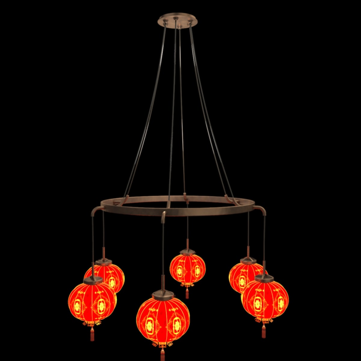 3D Chinese red lantern model 3D Model