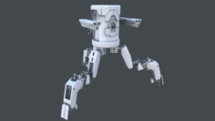Three legged Mech Robot VR – AR – low-poly 3D model 3D Model