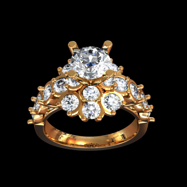 DIAMOND RING GOLD 18K 3D Model