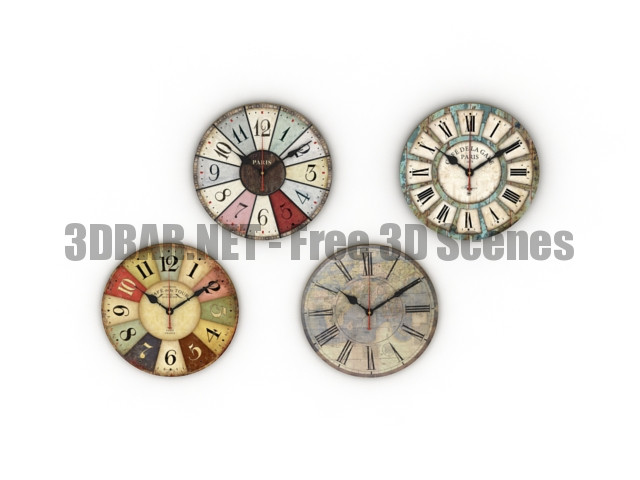 Loft Clock Set 3D Collection