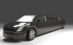 Black Limousine 3D Model