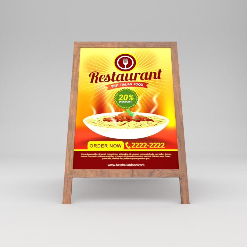 3D Restaurant board 3D Model