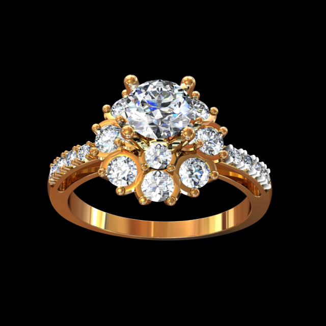 DIAMOND RING GOLD 18K 3D Model