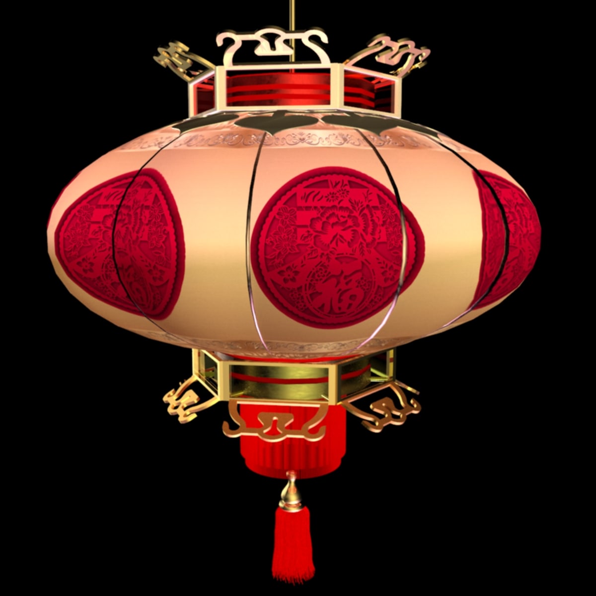 3D Chinese red lantern 3D Model