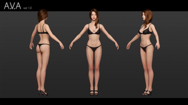 AVA – Beautiful Female Character 3D Model