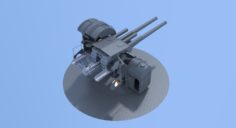 Type 89 AA Gun 3D Model